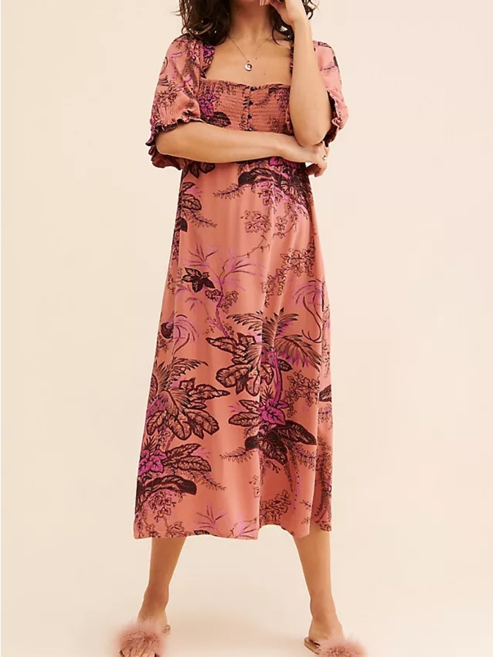 Anthropologie Puff-Sleeved Midi Dress